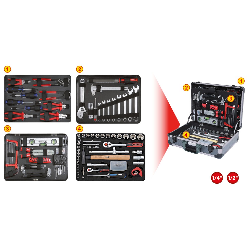 Produktabbildung Nr. 2: KS TOOLS 1/4"+1/2" Werkzeug-Satz, 127-tlg