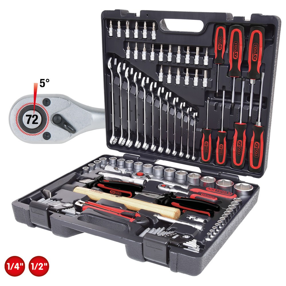 Produktabbildung: KS TOOLS 1/4"+1/2" Universal-Werkzeug-Satz, 97-tlg