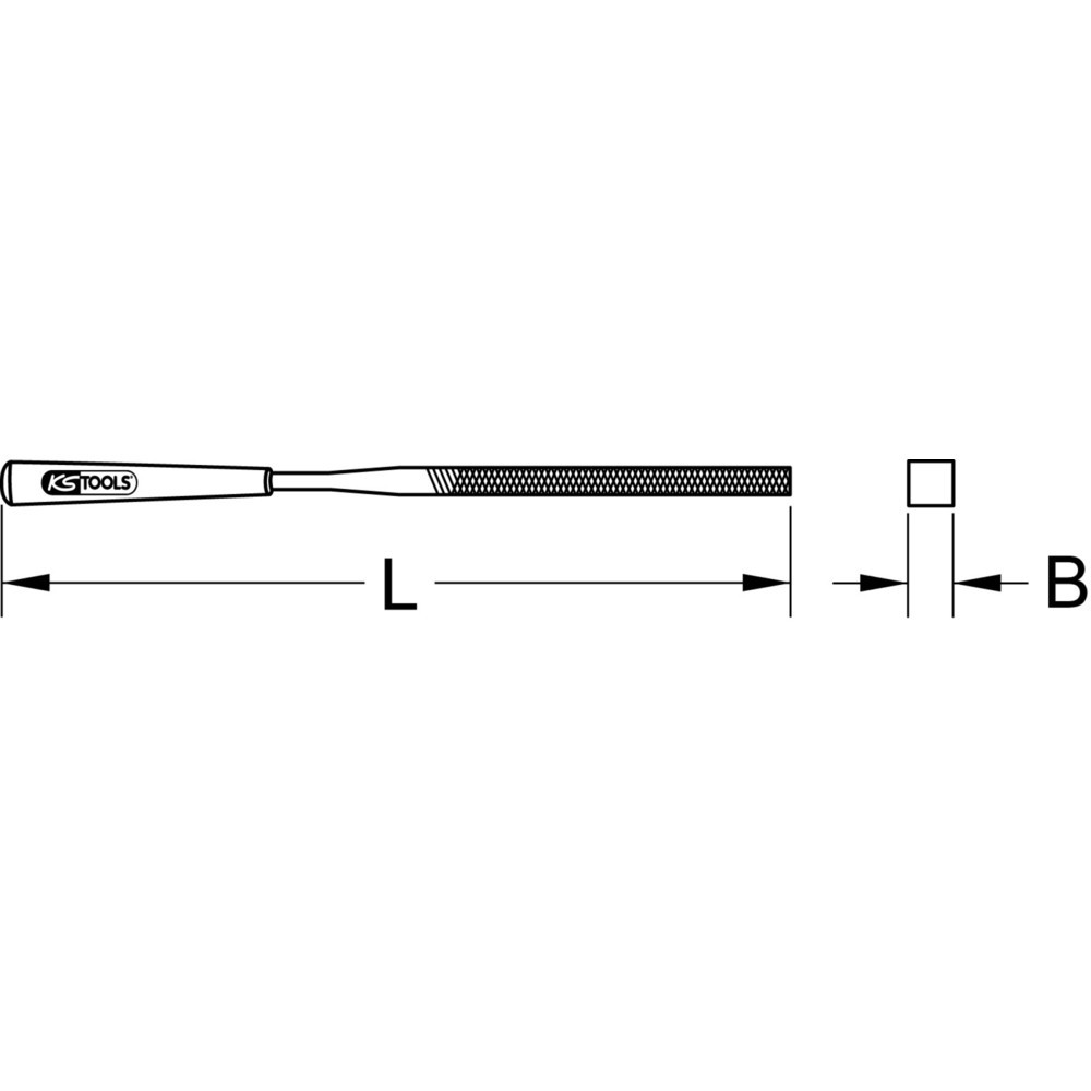 Produktabbildung Nr. 1: KS TOOLS Vierkant-Nadelfeile, 2mm