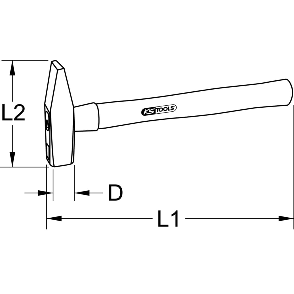 Produktabbildung: KS TOOLS Vorschlaghammer mit Hickorystiel, 10000g