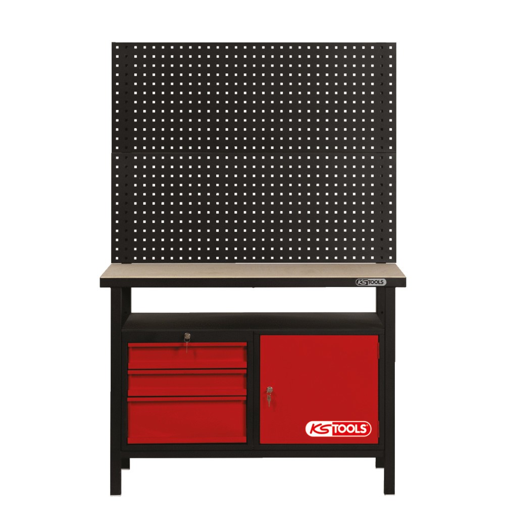 Produktabbildung Nr. 4: KS TOOLS Werkbank mit 3 Schubladen und 1 Tür, H840xB1200xT600mm