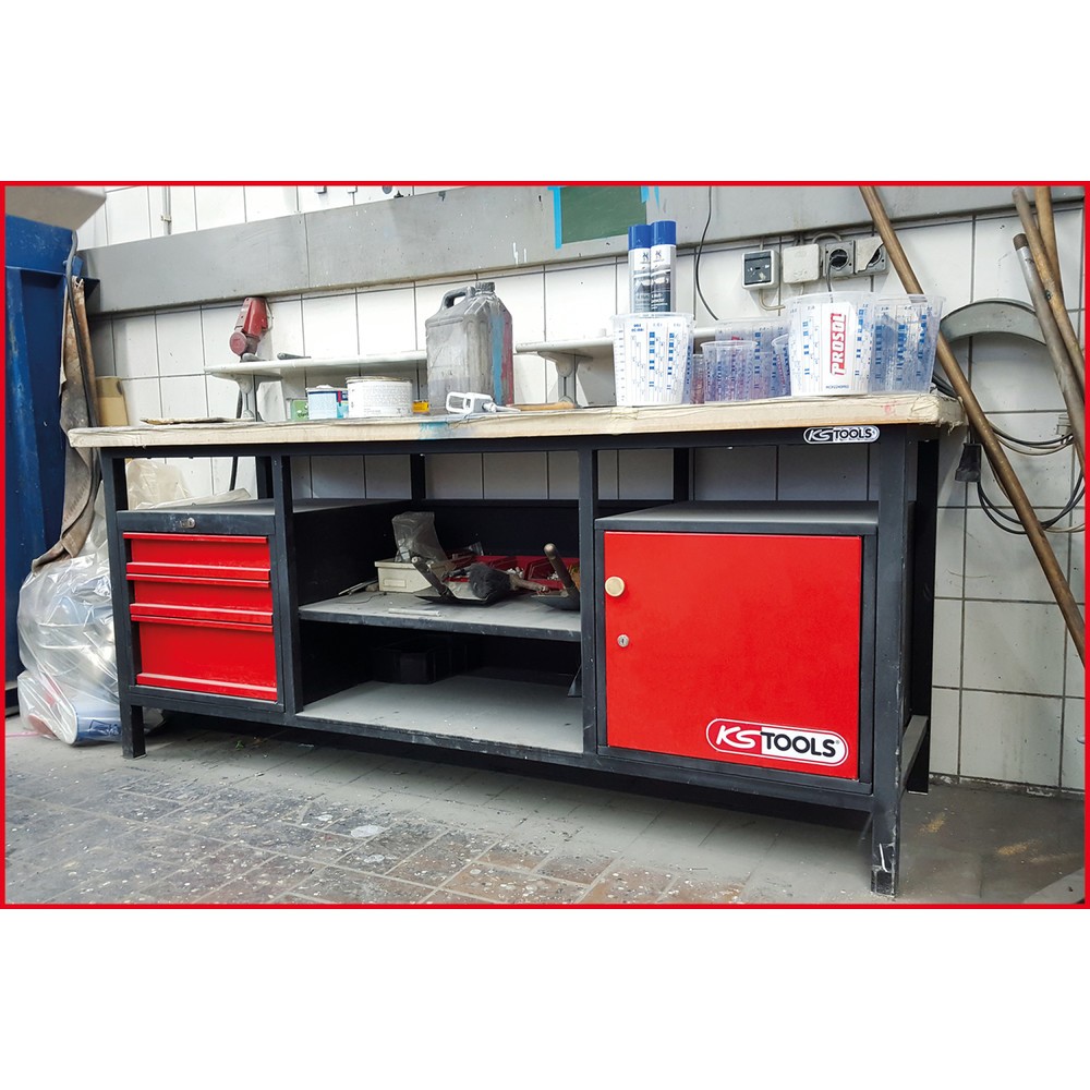Produktabbildung Nr. 4: KS TOOLS XXL-Werkbank mit 3 Schubladen und 1 Tür