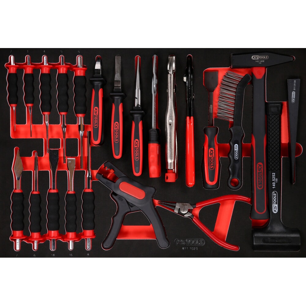 Produktabbildung: KS TOOLS Zangen- / Hammer- / und Meißel-Satz, 23-tlg