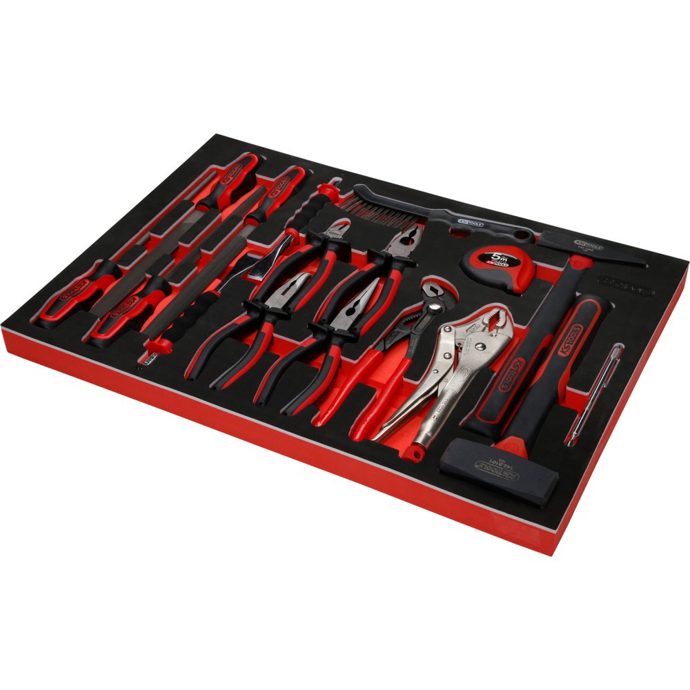 Produktabbildung Nr. 4: KS TOOLS Zangen- / Hammer- / und Meißel-Satz in Schaumstoffeinlage, 17-tlg