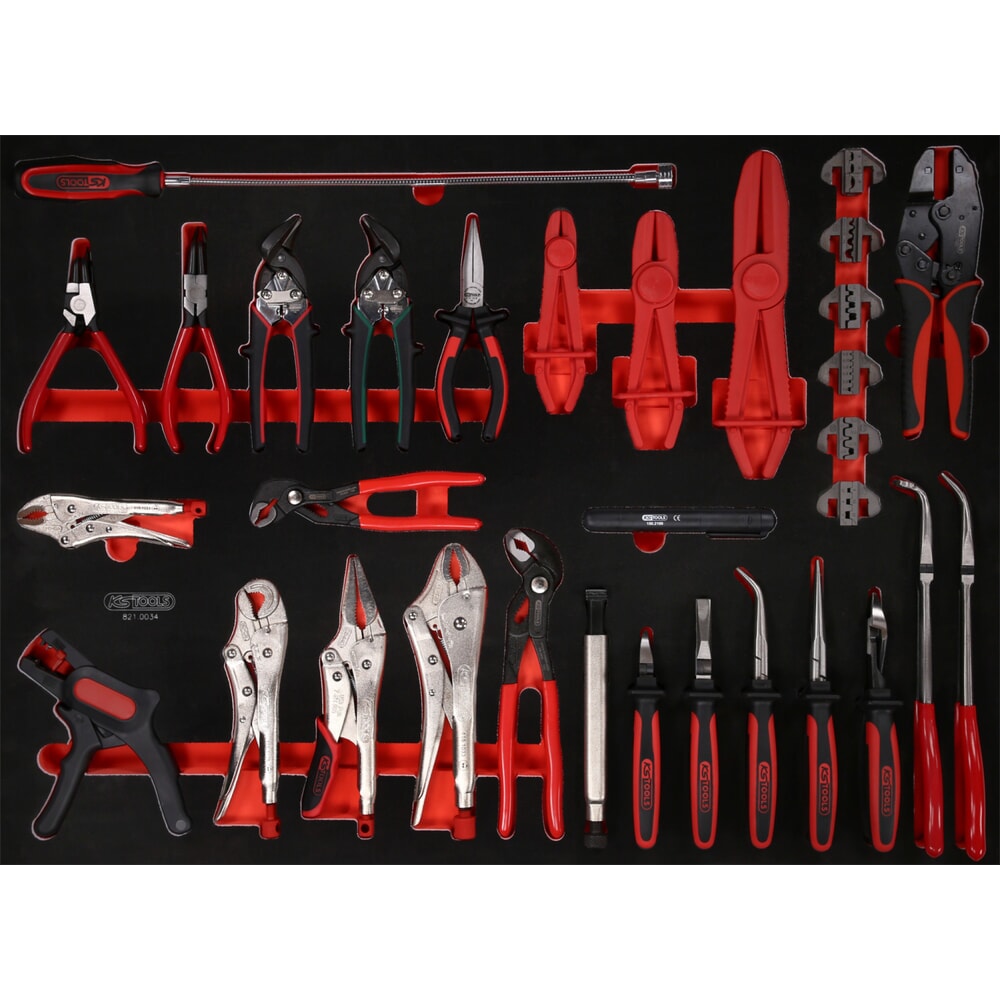Produktabbildung: KS TOOLS Zangen-Satz in Schaumstoffeinlage, 34-tlg