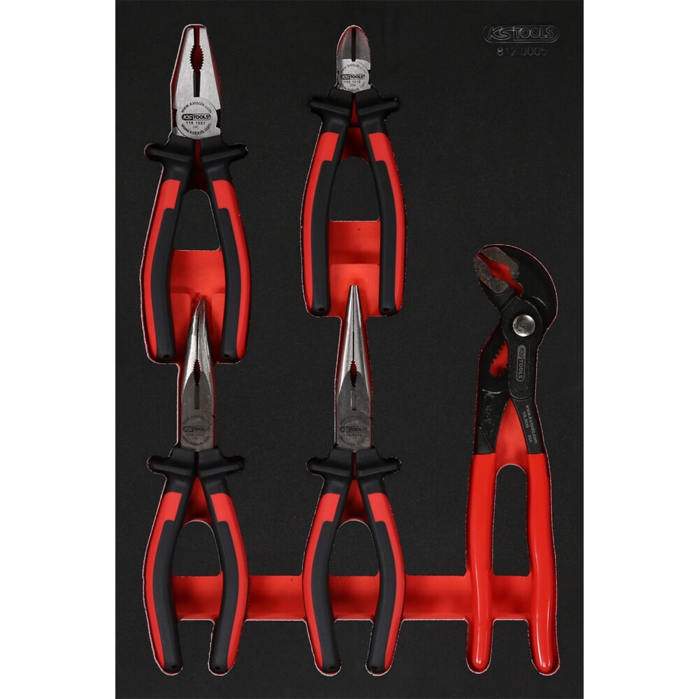 Produktabbildung: KS TOOLS Zangen-Satz in Schaumstoffeinlage, 5-tlg