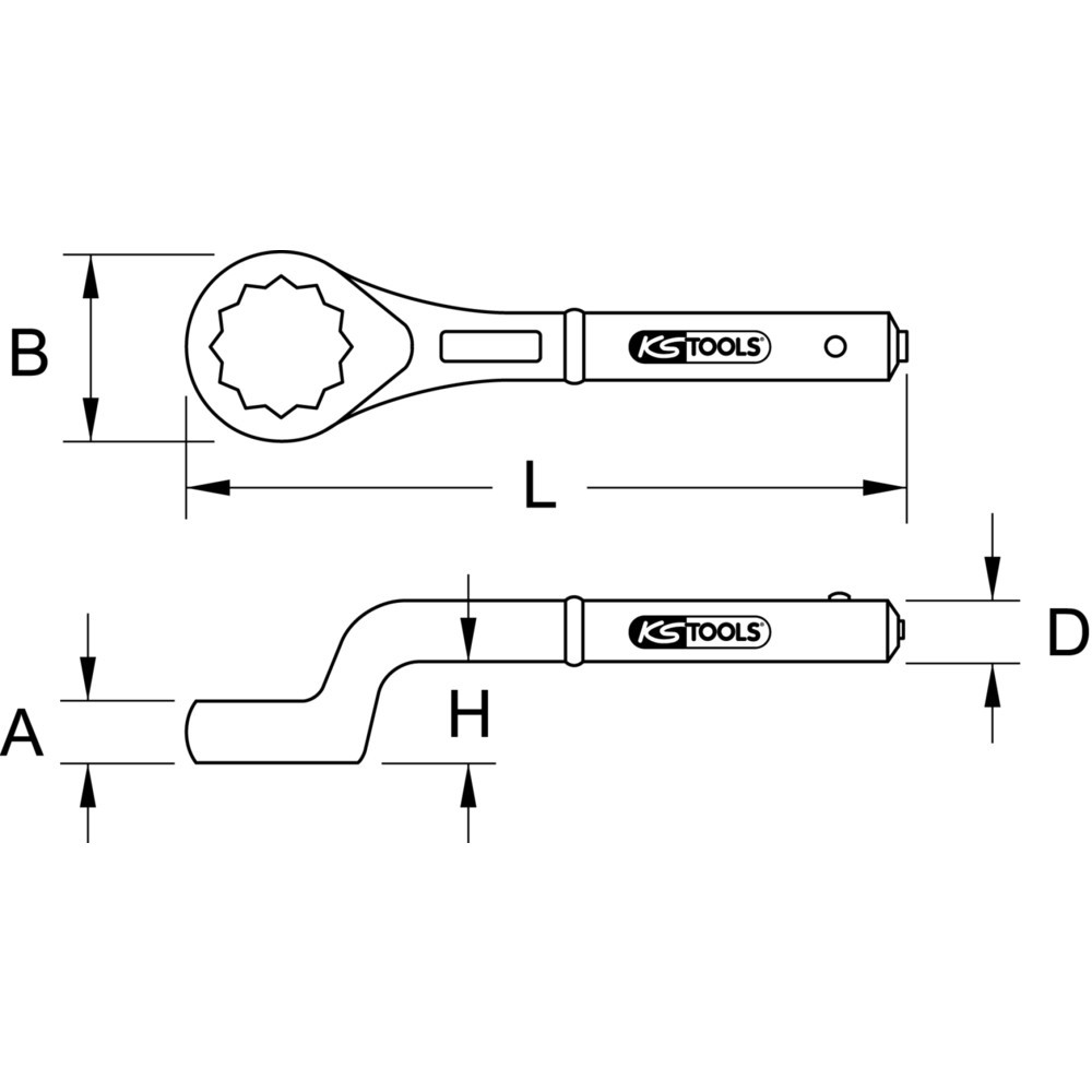 Produktabbildung Nr. 2: KS TOOLS Zugringschlüssel, gekröpft, 3.1/8"