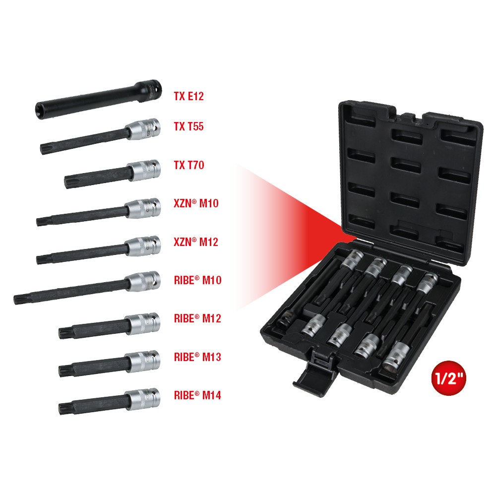 Produktabbildung Nr. 2: KS TOOLS 1/2" Zylinderkopf-Schrauben-Steckschlüssel-Satz, 9-tlg