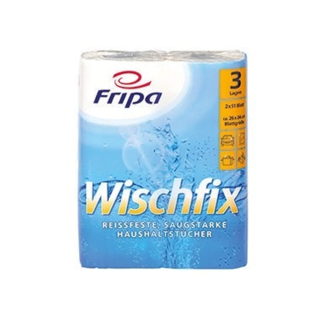 Produktabbildung: fripa Küchenrolle Wischfix 3012011 3-lagig weiß 2 St./Pack.