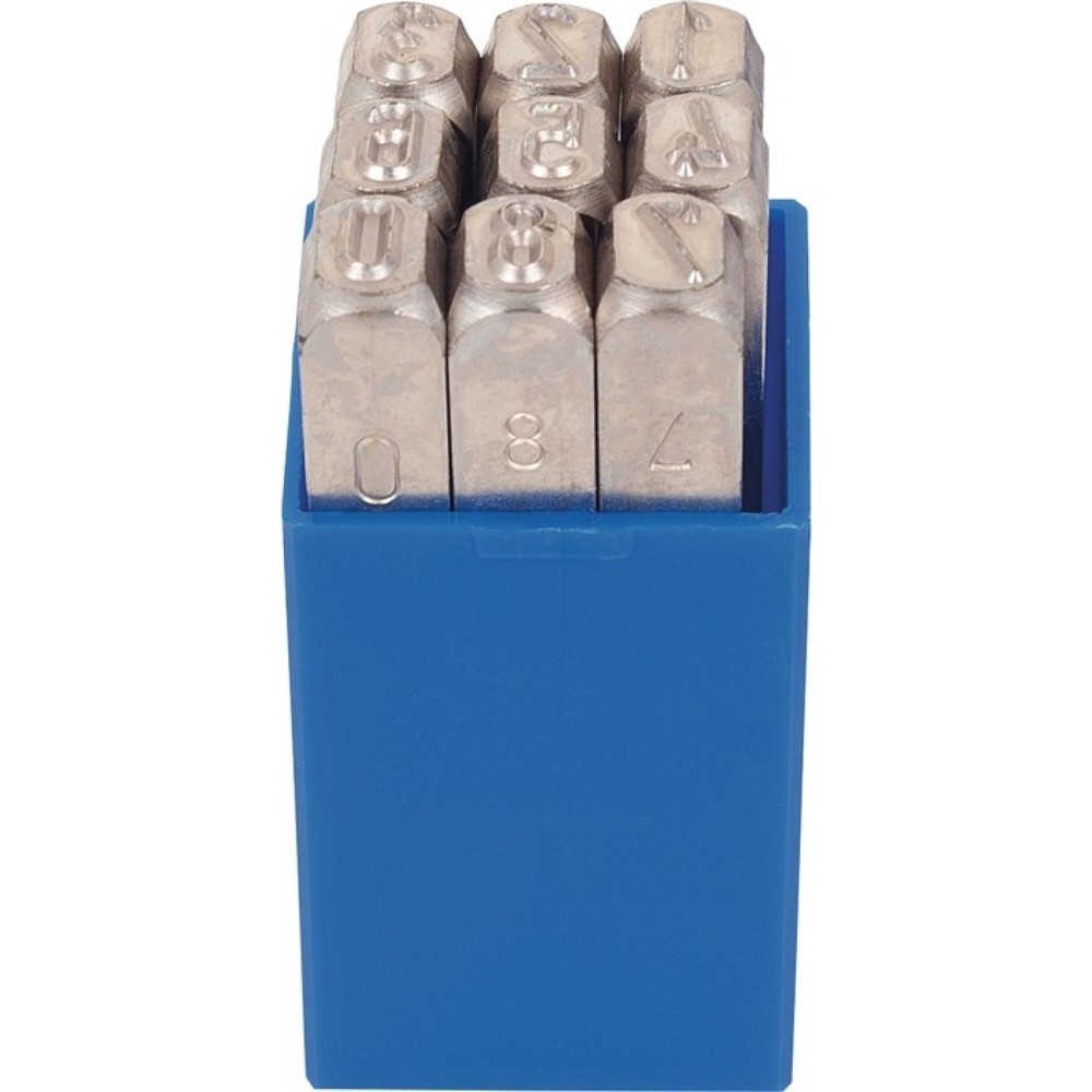 Produktabbildung: KUKKO Schlagzahlensatz 330 9-tlg.Zahlen 0-9 Schrift-H.2,5mm in Ku.-Box