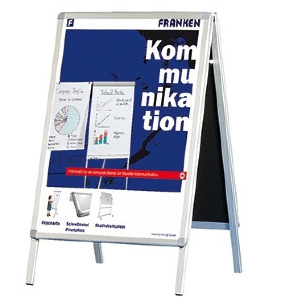 Produktabbildung: FRANKEN Kundenstopper Standard BSA2 DIN A2 Aluminium silber