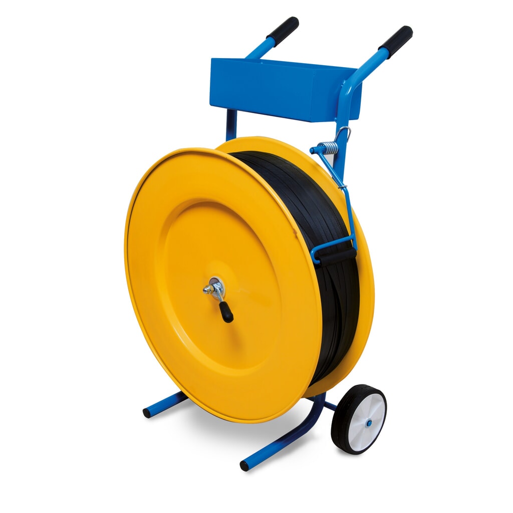 Kunststoffbandabroller Universal, für Bandbreite 13, 16 mm, gelb Produktabbildung: Kunststoffbandabroller Universal, für Bandbreite 13, 16 mm, gelb