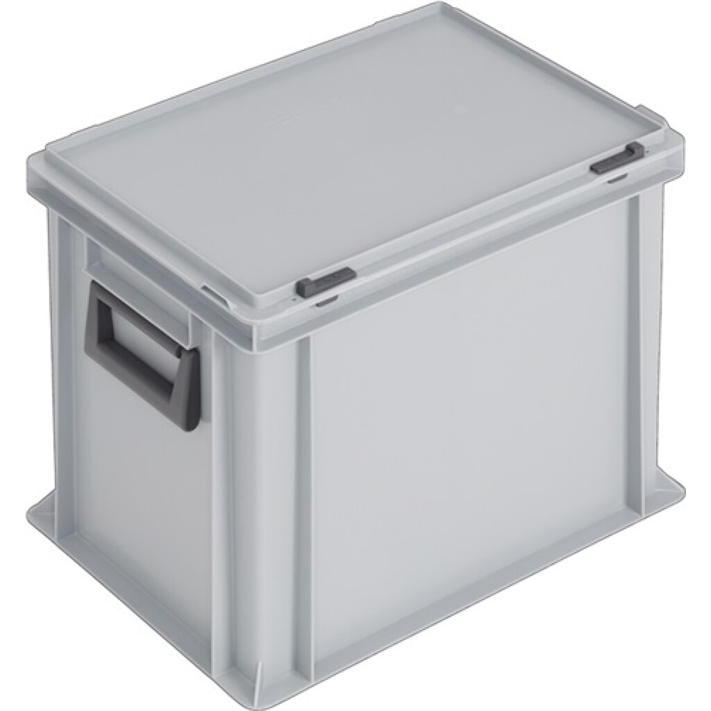 Produktabbildung: Ku.-Koffer L400xB300xH333mm PP 2 Griffe Schiebeverschluss grau 31l