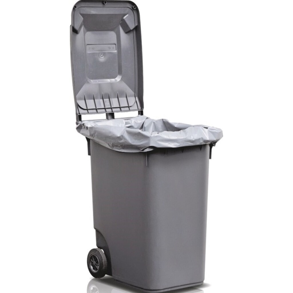 Produktabbildung: Kunststoffsack, B1200xL1350mm, 240 l LD-PE grau 100 µm, 50St./Karton