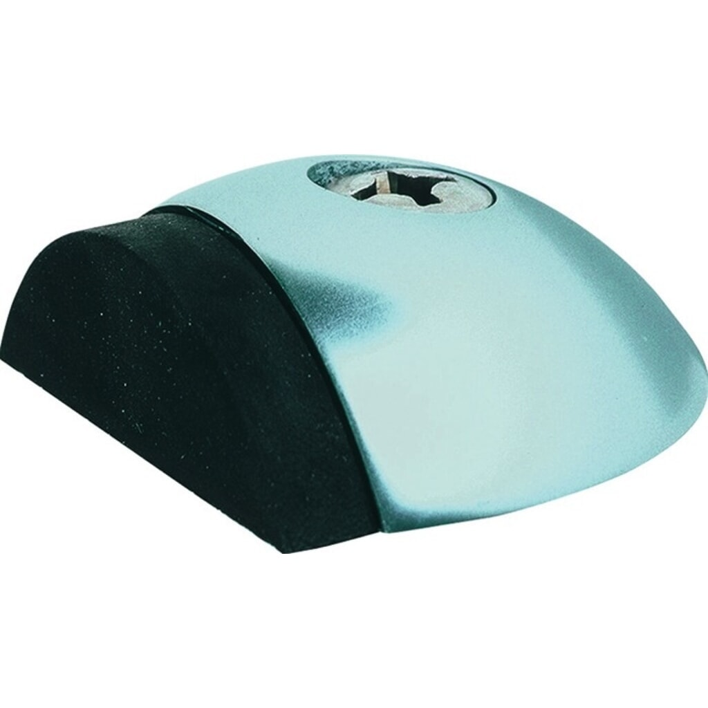 Produktabbildung: KWS Bodentürpuffer 2001, Edelstahl, rostfrei matt, Ø 57 mm Höhe 18 mm, Dübelmontage