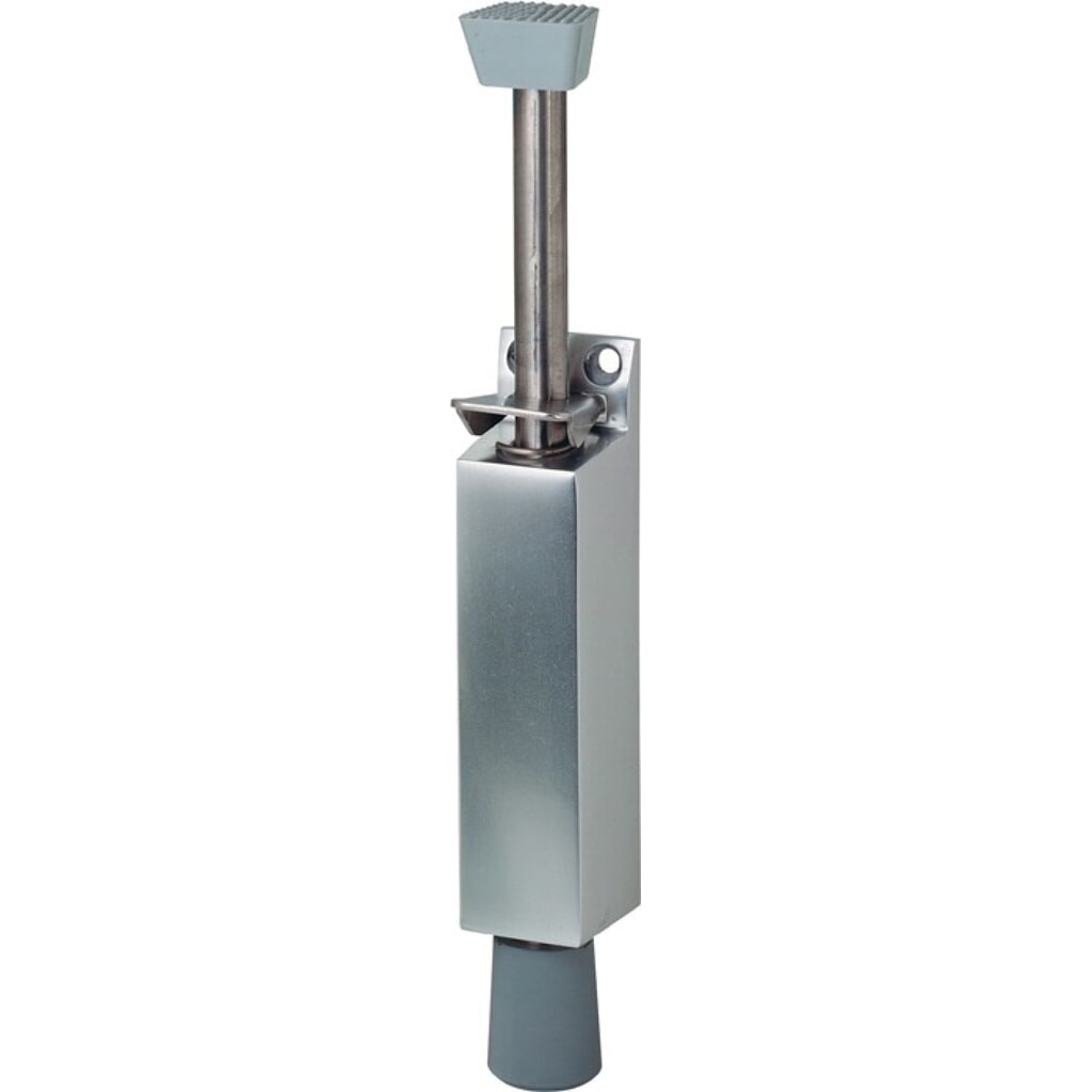 KWS Türfeststeller 1044.02, Hubhöhe 60 mm, Aluminium silberfarbig lackiert, Türmontage Produktabbildung: KWS Türfeststeller 1044.02, Hubhöhe 60 mm, Aluminium silberfarbig lackiert, Türmontage