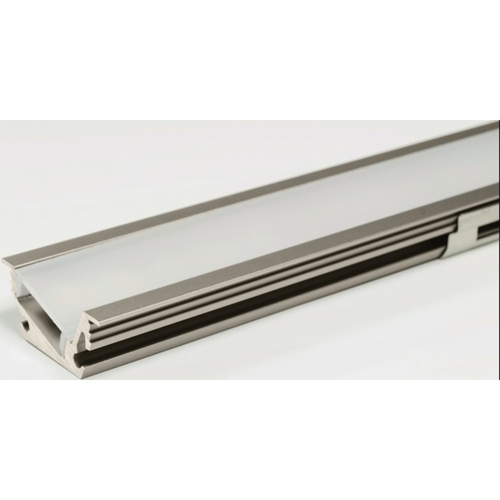 Produktabbildung: L&S LED Leuchtenprofil Venice Mini, Aluminium Edelstahl, Venice Mini Nutmaß 23x11 mm Einbau
