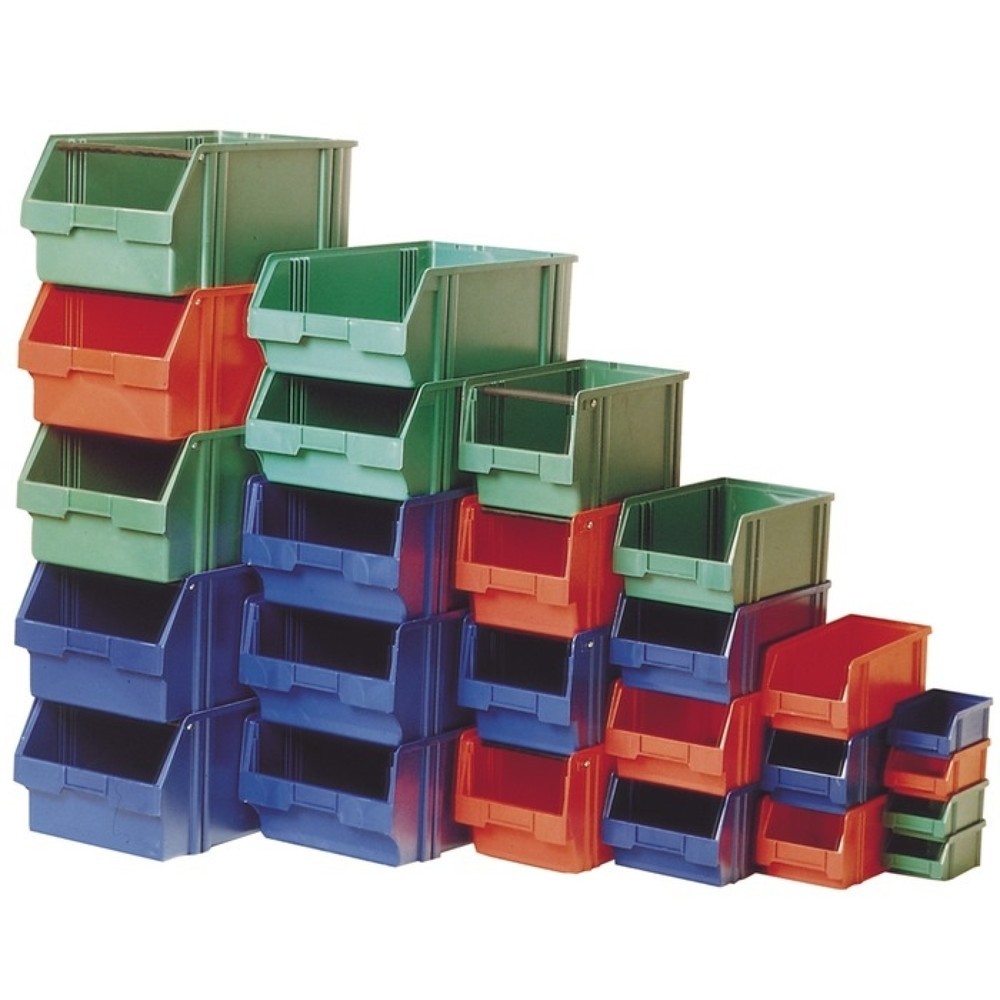 Produktabbildung Nr. 1: LA-KA-PE Sichtlagerkasten, PS blau, L350/300xB200xH150mm