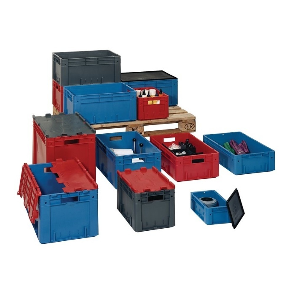 Produktabbildung: LA-KA-PE Transportstapelbehälter, blau PP Schwerlast, L400xB300xH175mm, Seitenwände geschlossen