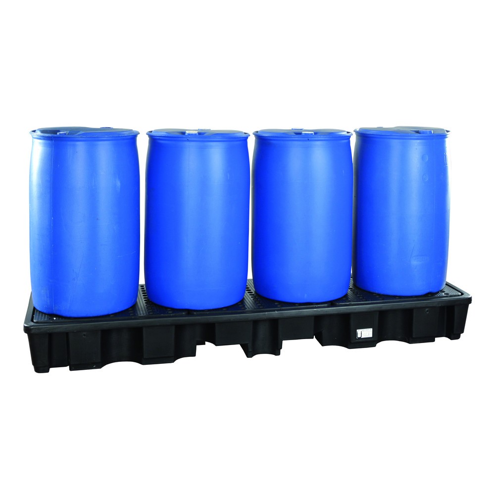 Produktabbildung: LaCont Auffangwanne aus Polyethylen, HxBxT 270 x 2446 x 662 mm, Auffangvolumen 220 l, mit Polyethylen-Lochplatte