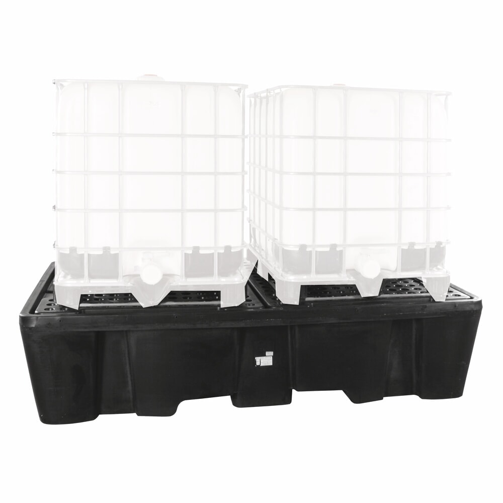 Produktabbildung: LaCont Auffangwannen aus Polyethylen PE-KT-2 für IBC, HxBxT 575 x 2450 x 1450 mm, mit Polyethylen-Lochplatte