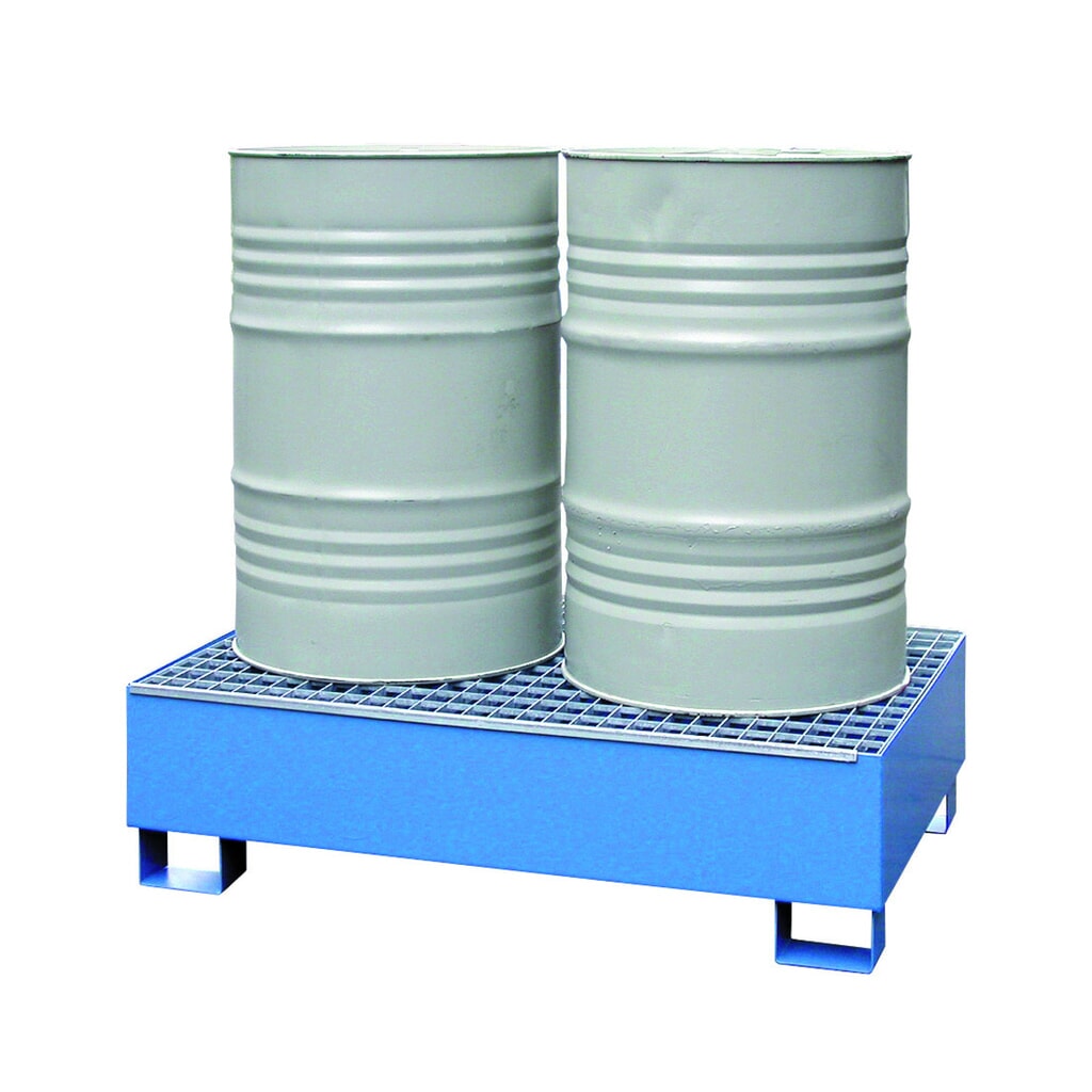 LaCont Auffangwanne, HxBxT 340 x 1250 x 820 mm, Ü-Zeichen, lackiert, RAL 5015 himmelblau Produktabbildung: LaCont Auffangwanne, HxBxT 340 x 1250 x 820 mm, Ü-Zeichen, lackiert, RAL 5015 himmelblau