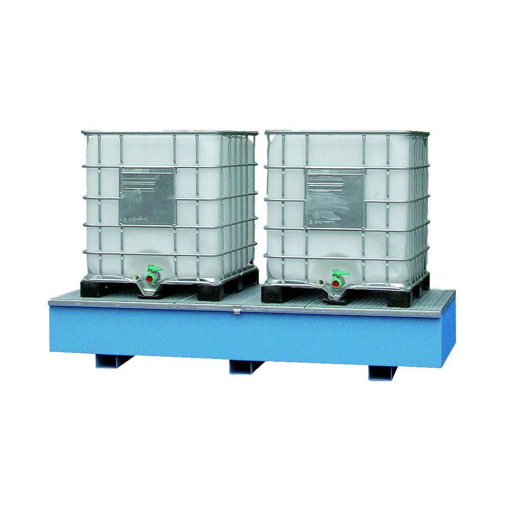 LaCont Auffangwanne, HxBxT 480 x 2.680 x 1.300 mm, Ü-Zeichen, lackiert, RAL 5015 himmelblau Produktabbildung: LaCont Auffangwanne, HxBxT 480 x 2.680 x 1.300 mm, Ü-Zeichen, lackiert, RAL 5015 himmelblau