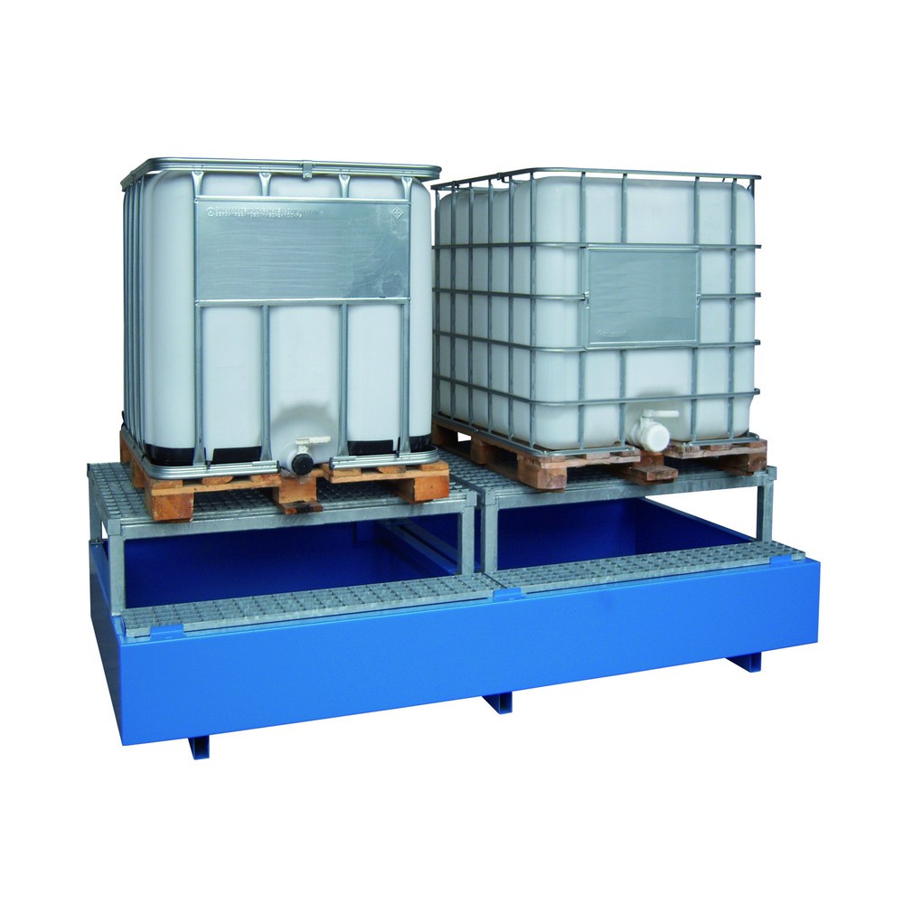 Produktabbildung: LaCont Auffangwanne, HxBxT 745 x 2620 x 1400 mm, Ü-Zeichen, lackiert, RAL 5015 himmelblau