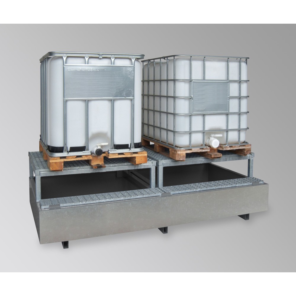 Produktabbildung: LaCont Auffangwanne, HxBxT 745 x 2.620 x 1.400 mm, Ü-Zeichen, feuerverzinkt