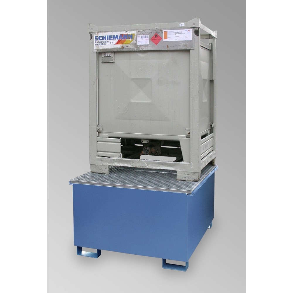 Produktabbildung: LaCont Auffangwanne, HxBxT 790 x 1300 x 1360 mm, Ü-Zeichen, lackiert, RAL 5015 himmelblau