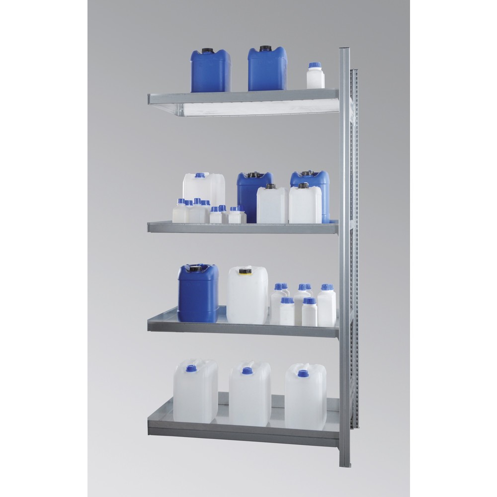Produktabbildung: LaCont Gefahrstoffregal KG-GR 100 / 5W, Anbaufeld, Ü-Zeichen, HxBxT 2000 x 1010 x 635 mm, verzinkt