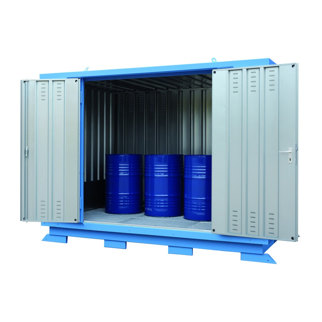 Produktabbildung: LaCont Sicherheitslagerhaus SLH 3 x 2, HxBxT 2385 x 3075 x 2075 mm, verzinkt, RAL 5015 himmelblau