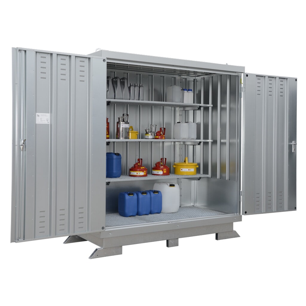 LaCont Sicherheitslagerhaus SLH 1 x 2, HxBxT 2385 x 2075 x 1075 mm, verzinkt Produktabbildung: LaCont Sicherheitslagerhaus SLH 1 x 2, HxBxT 2385 x 2075 x 1075 mm, verzinkt