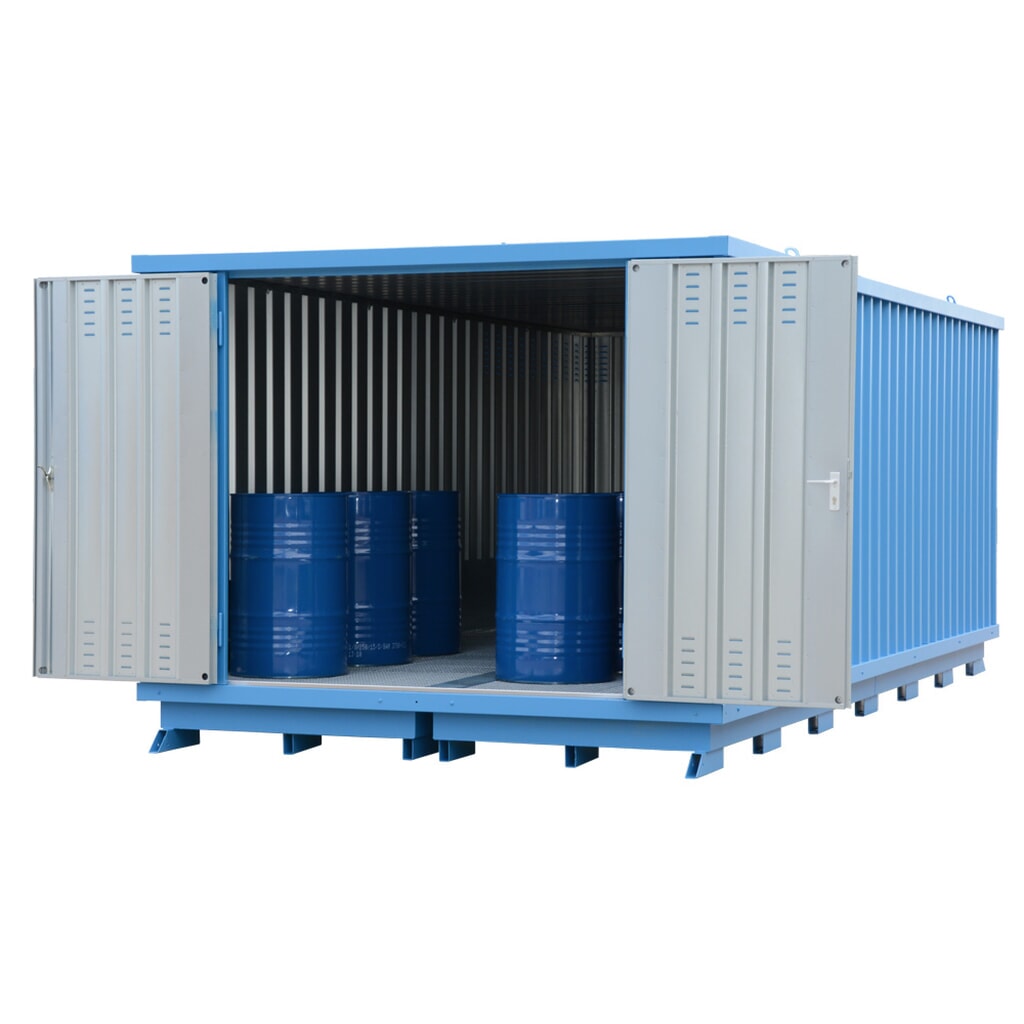 LaCont Sicherheitslagerhaus SLH 6 x 3, HxBxT 2385 x 6075 x 2875 mm, verzinkt, RAL 5015 himmelblau Produktabbildung: LaCont Sicherheitslagerhaus SLH 6 x 3, HxBxT 2385 x 6075 x 2875 mm, verzinkt, RAL 5015 himmelblau