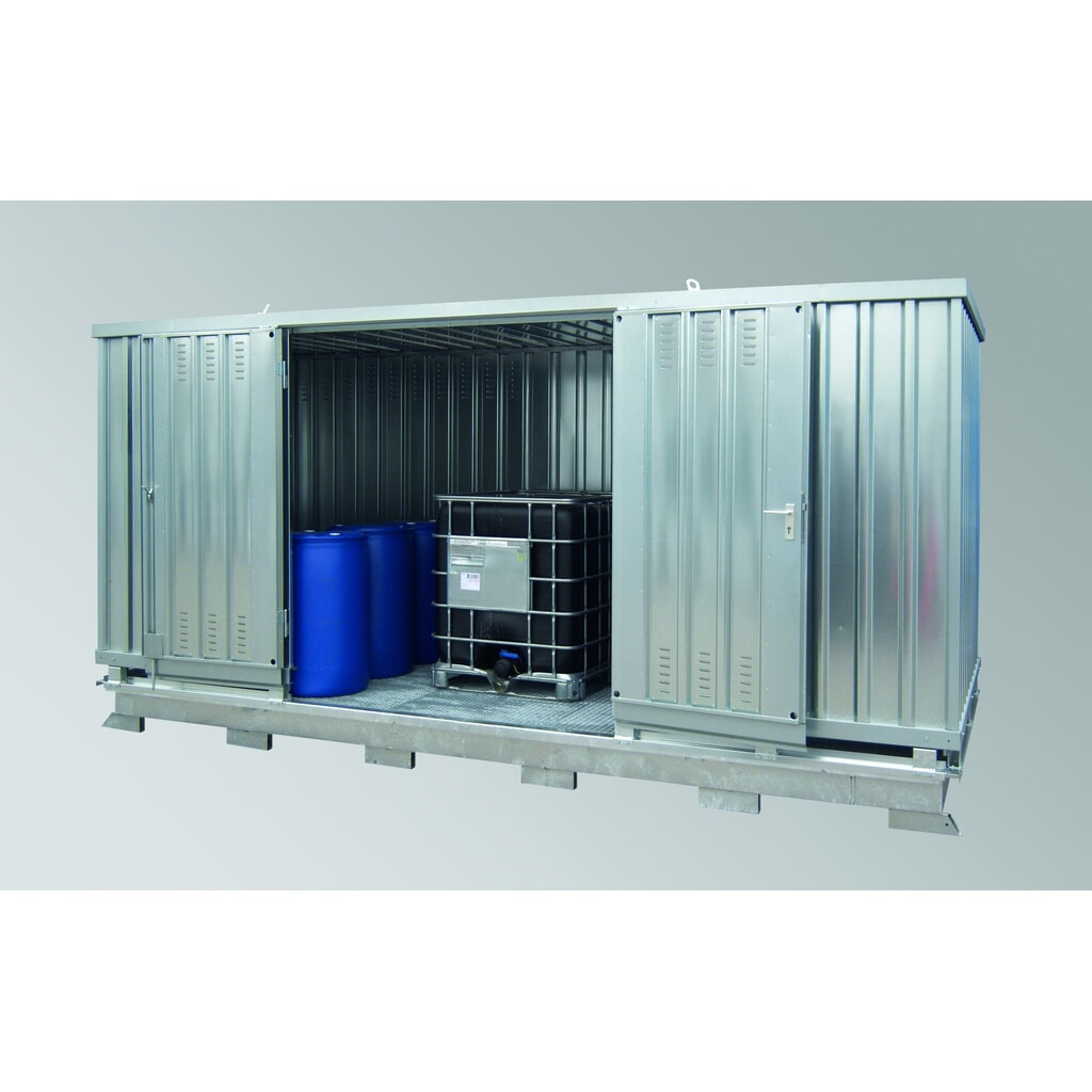 LaCont Sicherheitslagerhaus SLH-NB 6 x 3, HxBxT 2570 x 6075 x 2875 mm, verzinkt, RAL 5015 himmelblau Produktabbildung: LaCont Sicherheitslagerhaus SLH-NB 6 x 3, HxBxT 2570 x 6075 x 2875 mm, verzinkt, RAL 5015 himmelblau