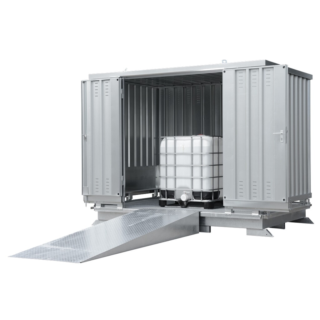 LaCont Sicherheitslagerhaus SLH-NB 3 x 2, HxBxT 2570 x 3075 x 2075 mm, verzinkt, RAL 5015 himmelblau Produktabbildung: LaCont Sicherheitslagerhaus SLH-NB 3 x 2, HxBxT 2570 x 3075 x 2075 mm, verzinkt, RAL 5015 himmelblau