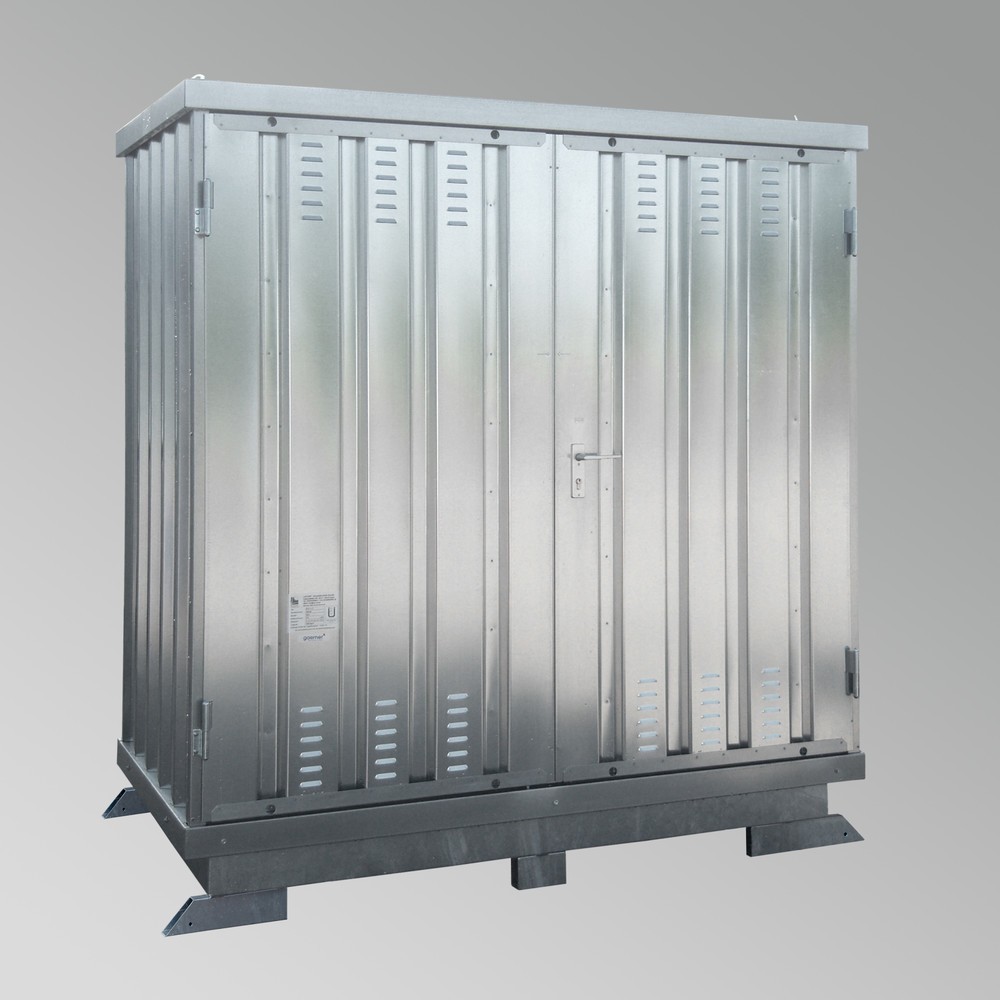 Produktabbildung: LaCont Sicherheitslagerhaus SLT 1 x 2, HxBxT 2385 x 2075 x 1075 mm, thermoisoliert, verzinkt, RAL 5015 himmelblau
