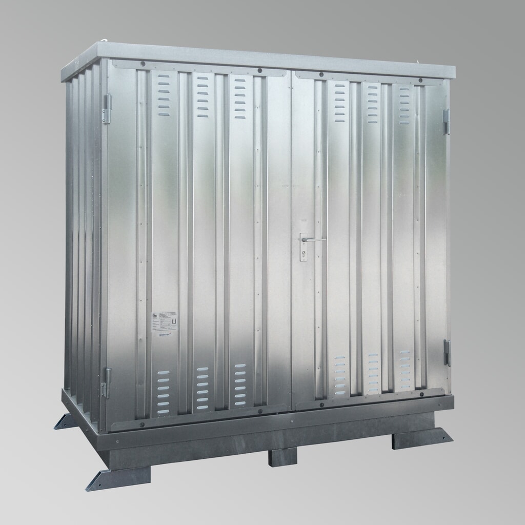 LaCont Sicherheitslagerhaus SLT 1 x 2, HxBxT 2385 x 2075 x 1075 mm, thermoisoliert, verzinkt Produktabbildung: LaCont Sicherheitslagerhaus SLT 1 x 2, HxBxT 2385 x 2075 x 1075 mm, thermoisoliert, verzinkt