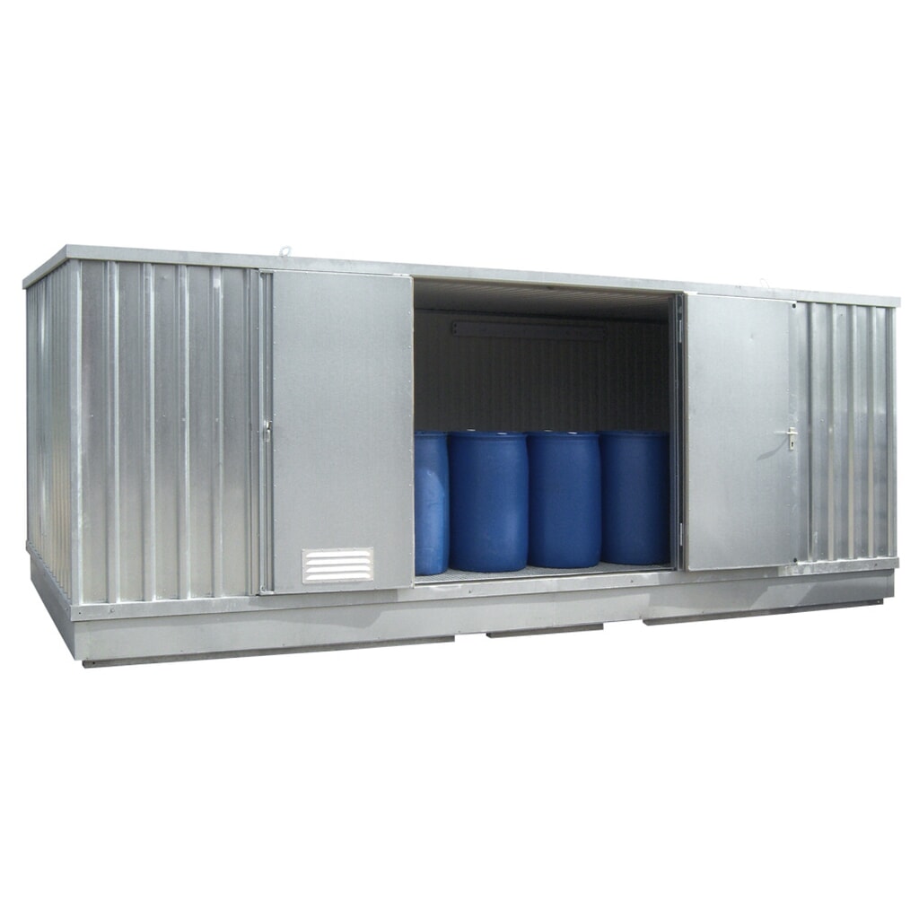 LaCont Sicherheitslagerhaus SLT 6 x 3, HxBxT 2385 x 6075 x 2875 mm, thermoisoliert, verzinkt, RAL 5015 himmelblau Produktabbildung: LaCont Sicherheitslagerhaus SLT 6 x 3, HxBxT 2385 x 6075 x 2875 mm, thermoisoliert, verzinkt, RAL 5015 himmelblau