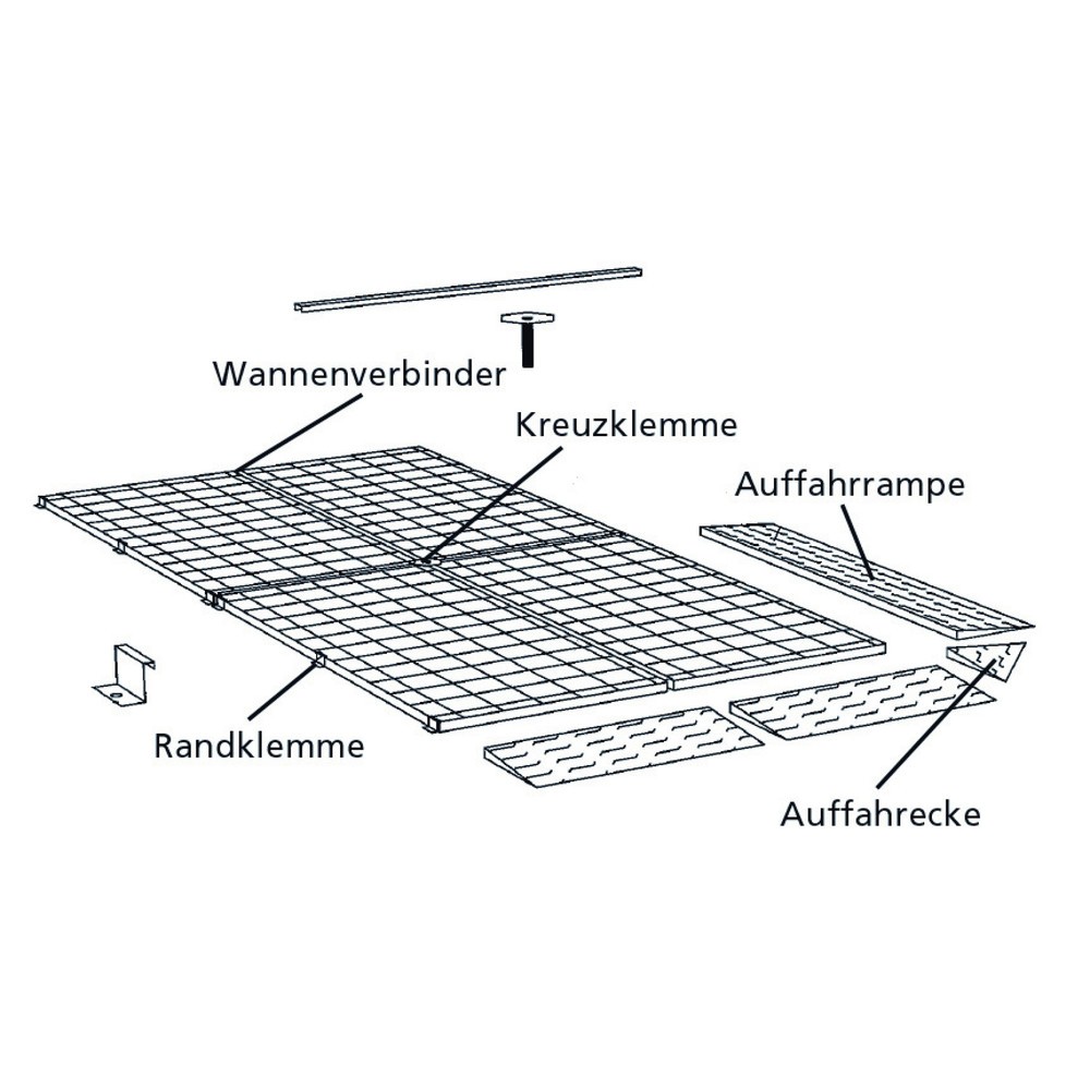 Produktabbildung: LaCont Wannenverbinder VB 047 für Sicherheitsbodenelement BS, verzinkt