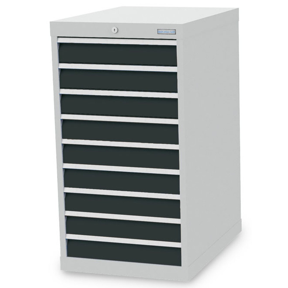 Product afbeelding: Ladekast Bedrunka+Hirth R 18-24, hxbxd 1.019 x 555 x 736 mm, lichtgrijs, antracietgrijs, 9 lades 9x100 mm