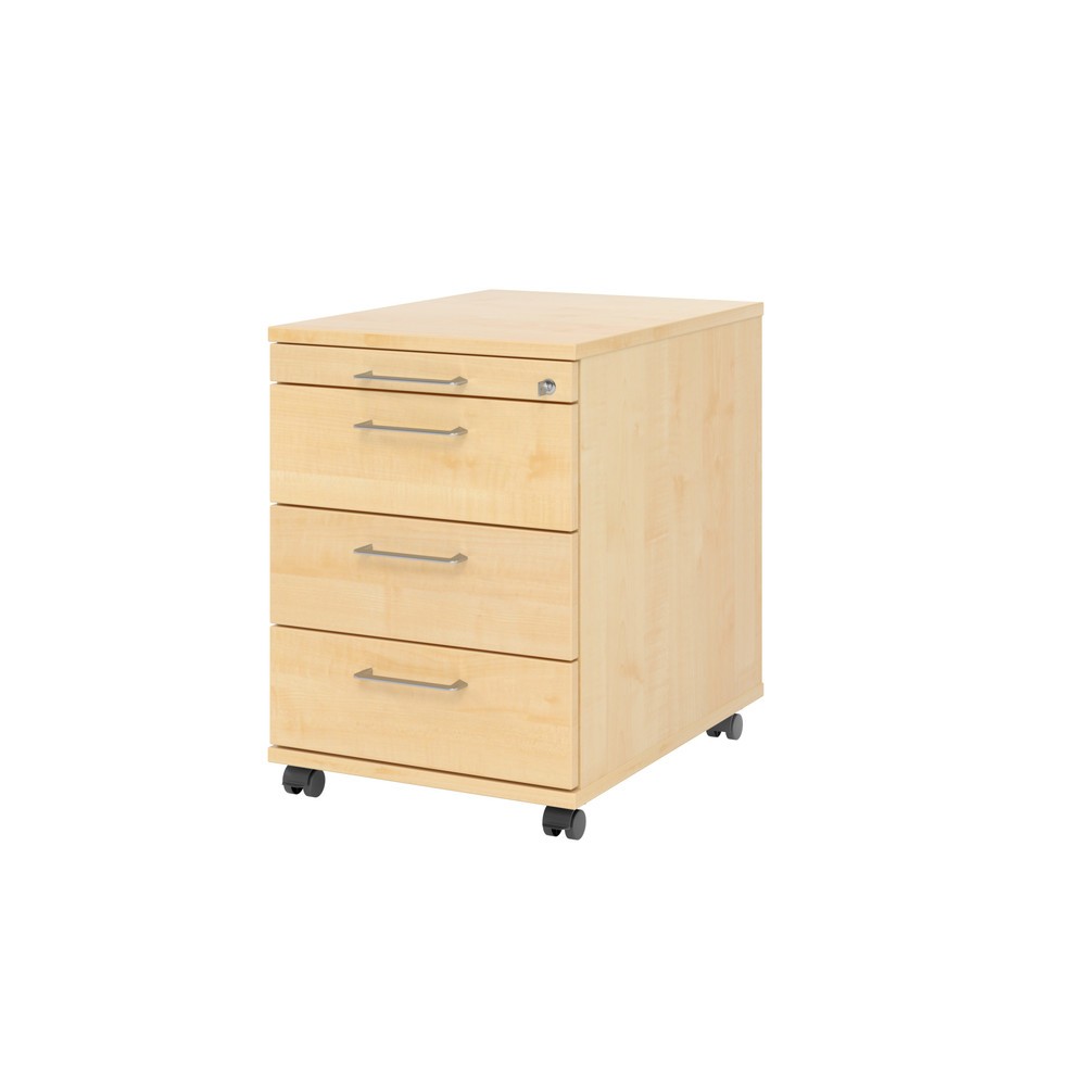 Product afbeelding: Ladekast op wielen Hammerbacher 58 cm, 3 lades, slot BS esdoorn