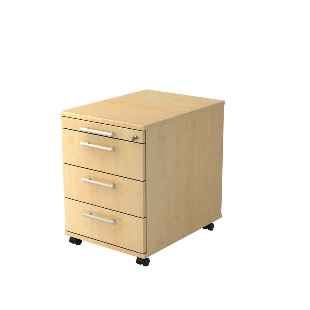 Product afbeelding: Ladekast op wielen Hammerbacher 58 cm, 3 lades, slot RE esdoorn