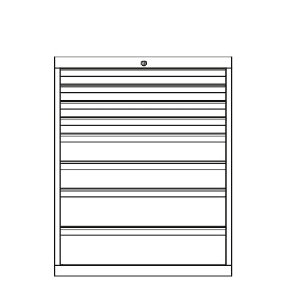 Productafbeelding nr. 3: Ladekast PAVOY, hoogte 1.000 mm, laden 5x75 + 3x125 + 1x150 mm, breedte 1.023 mm, lichtgrijs, lichtblauw