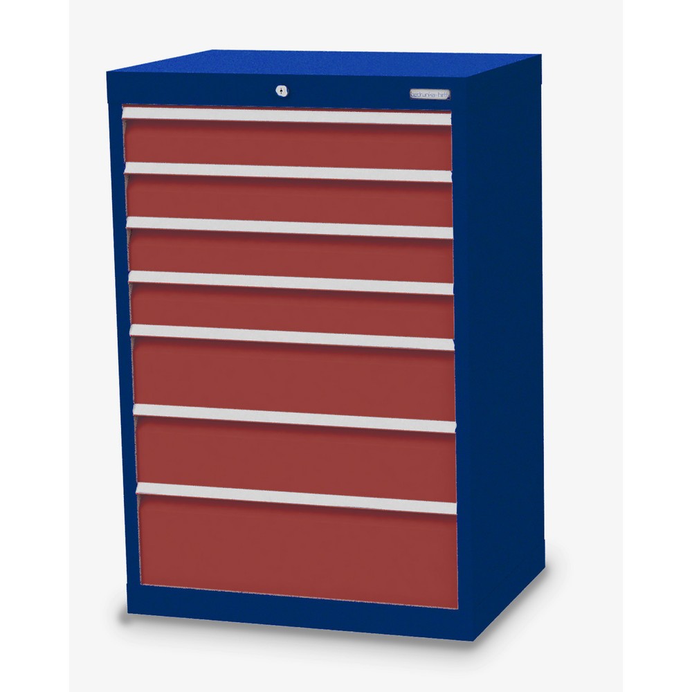 Product afbeelding: Ladekast Profi, laden 4x100 + 2x150 + 1x200 mm, breedte 680 mm, gentiaanblauw, robijnrood