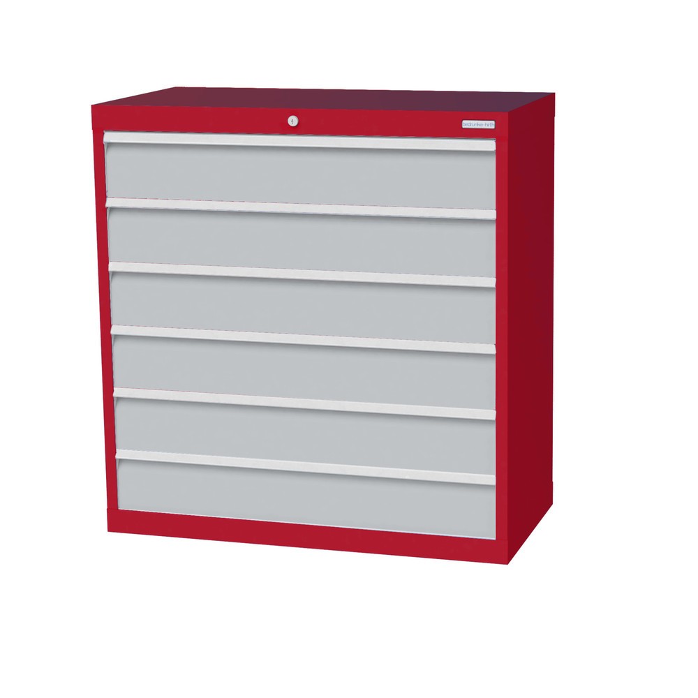 Product afbeelding: Ladekast Profi, laden 6x 150 mm, breedte 980 mm, robijnrood, lichtgrijs