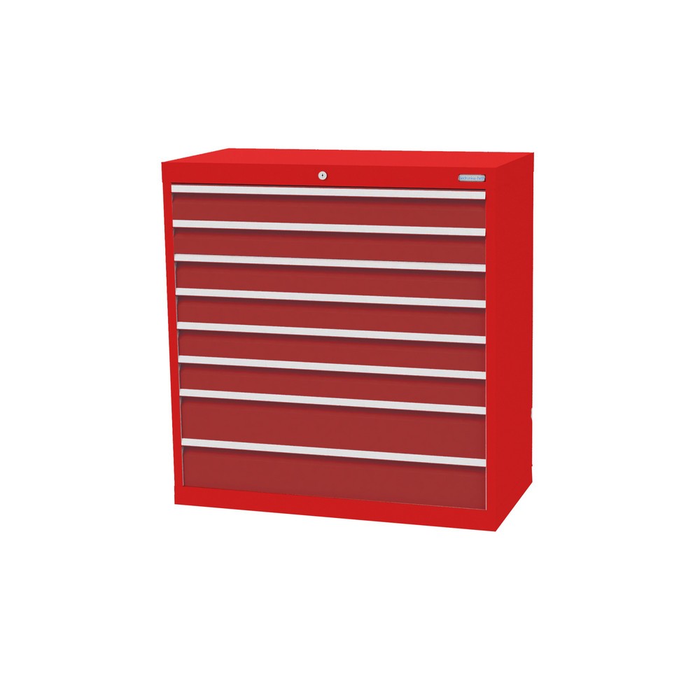 Product afbeelding: Ladekast Profi, laden 6x100 + 2x150 mm, breedte 980 mm, verkeersrood, robijnrood