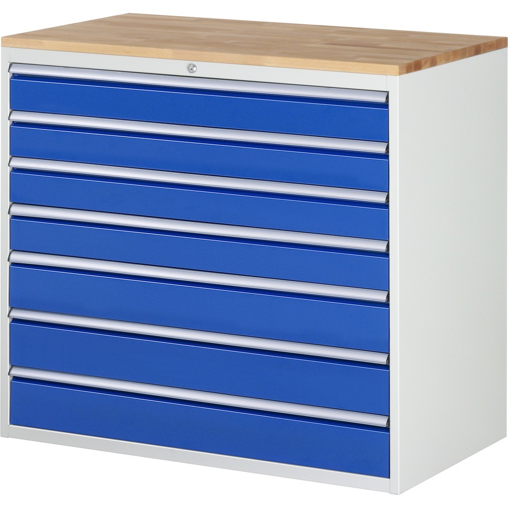 Product afbeelding: RAU ladekast serie 7000, h x b x d 1.035 x 1.145 x 650 mm, met 7 lades maat XXL, beuken blad