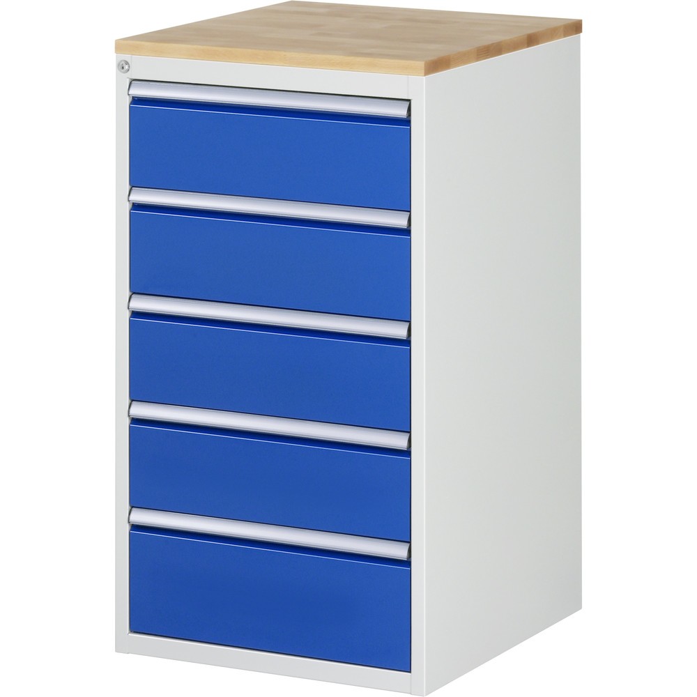 Product afbeelding: RAU ladekast serie 7000, h x b x d 1.035 x 580 x 650 mm, met 5 lades maat L, beuken blad