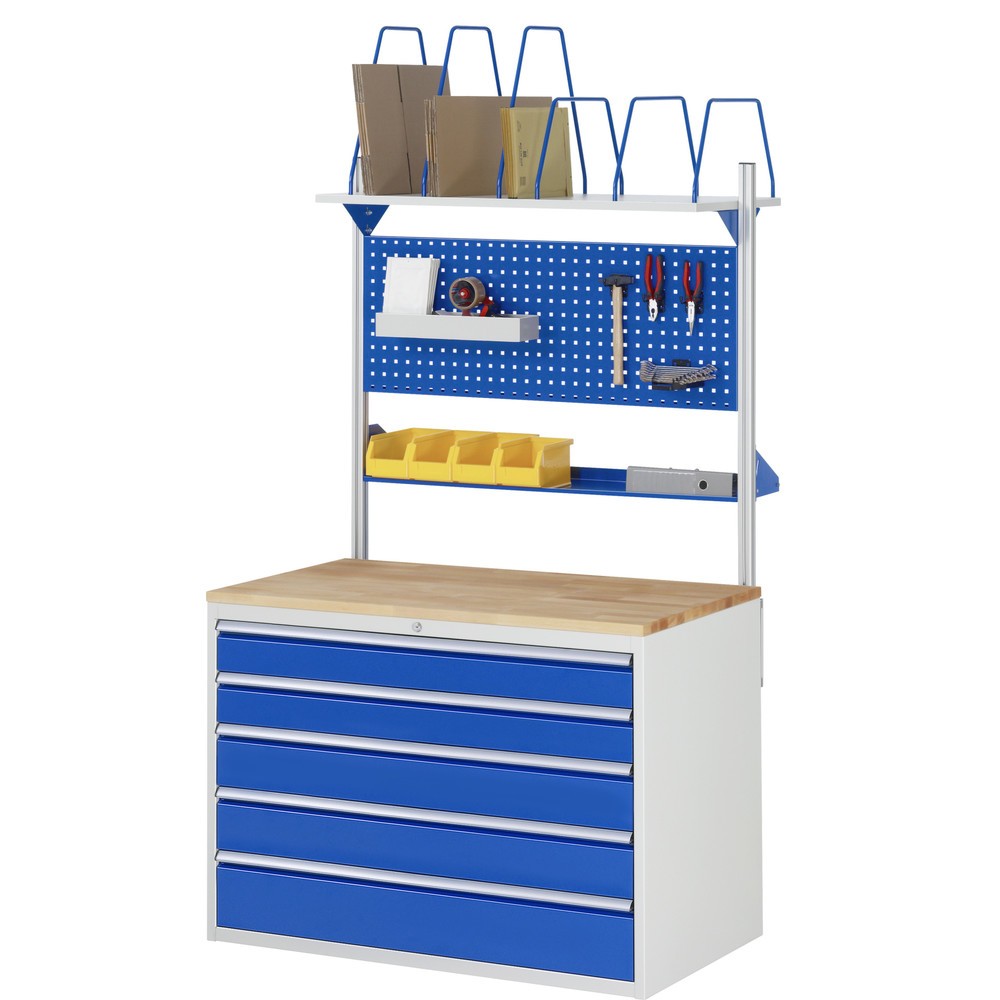 Productafbeelding nr. 6: Ladekast RAU serie 7000, hxbxd 825 x 1.145 x 650 mm, 5 lades 2 x 120, 2 x 150, 1 x 180 mm, beuken werkblad